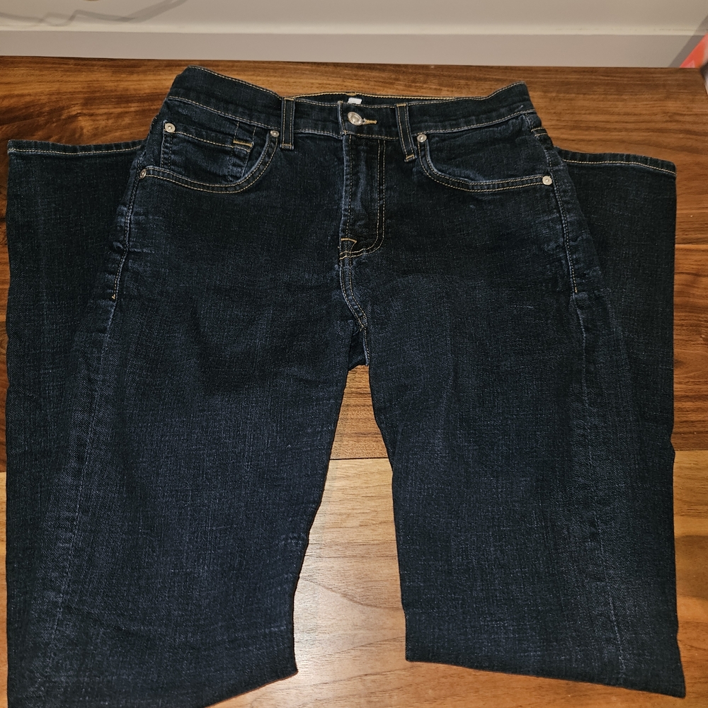 7 For All Mankind Dark Wash Straight Jeans